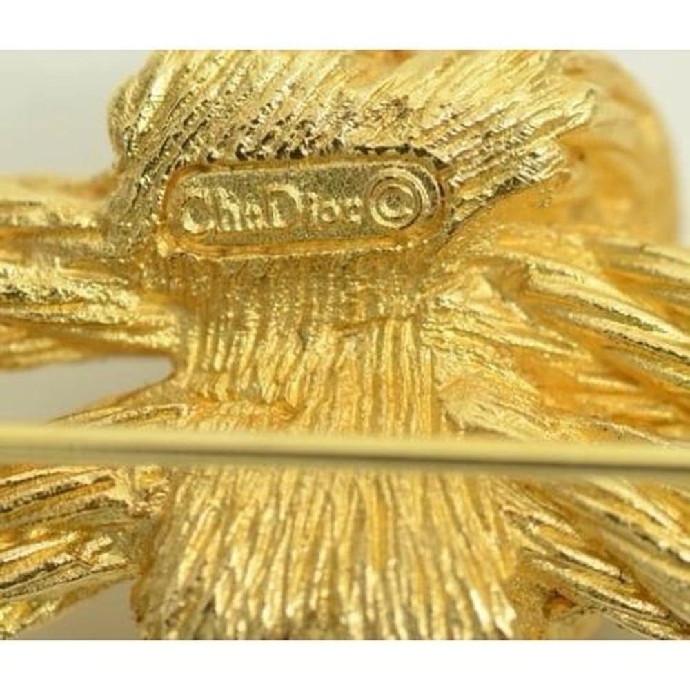 Vintage Christian Dior knotted rope gold tone brooch - Picture 5 of 5